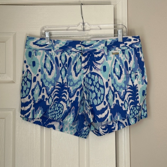 Lilly Pulitzer Pants - Lilly Pulitzer The Callan Short 5" Inseam Size 12 Serene Blue Tropi Call Me